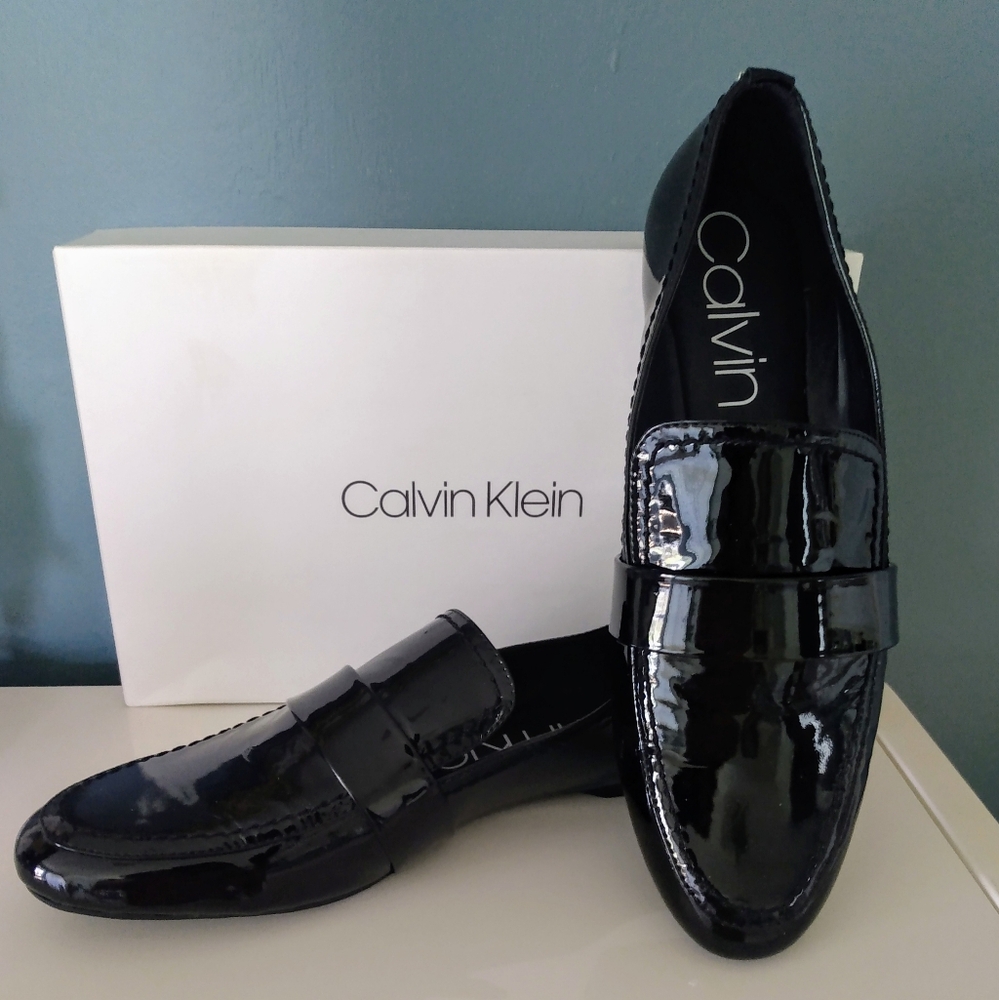 Calvin Klein Black Patent Leather Loafers